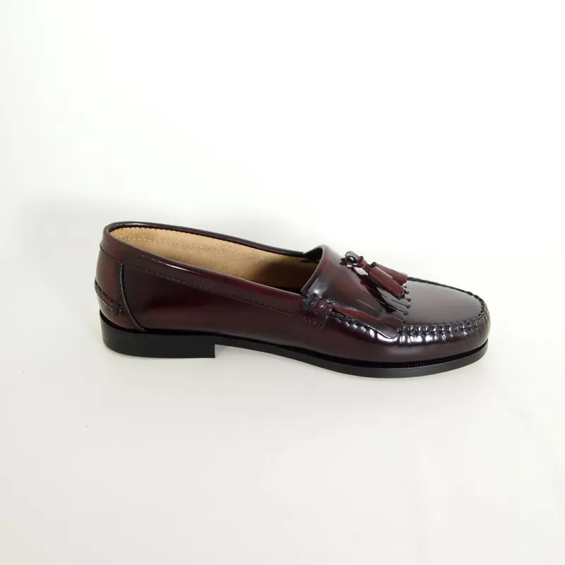 Mocasines de piel Barhuber 4005 para hombre en color burdeos