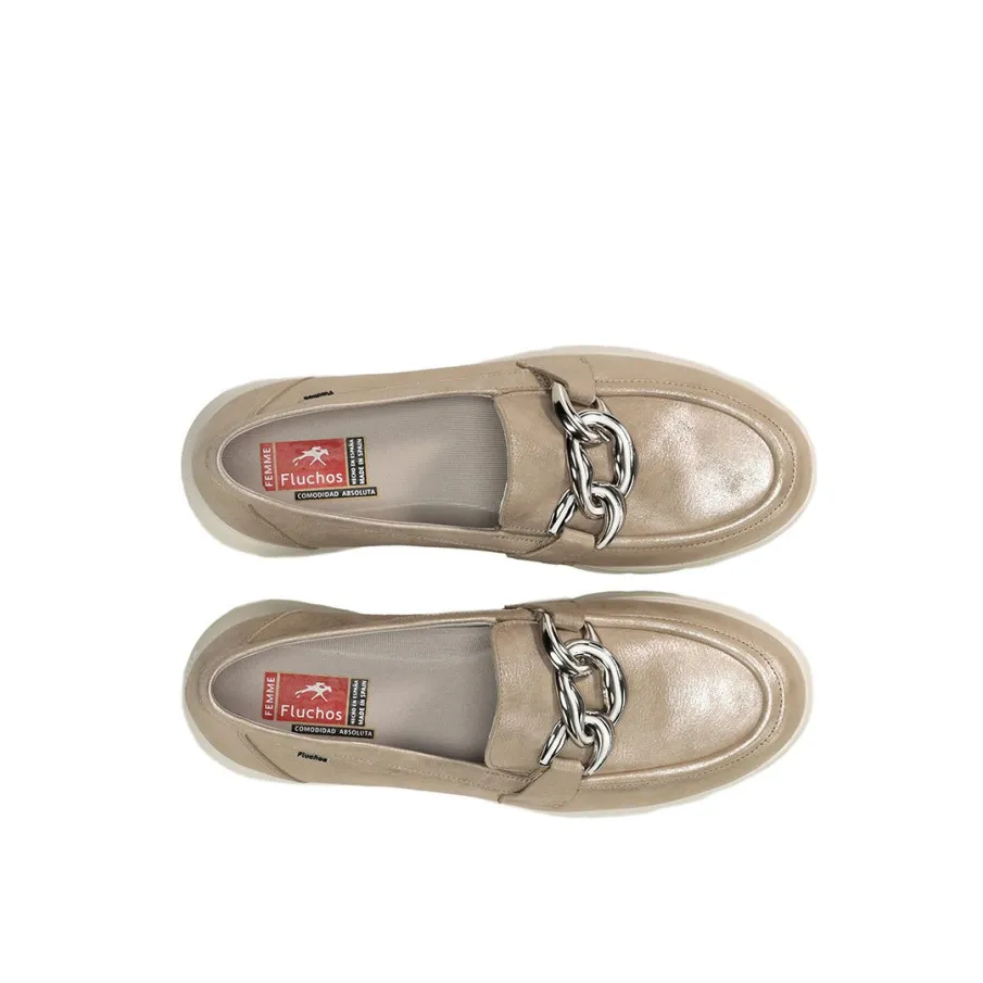 MOCASINES FLUCHOS MUJER PLATINO