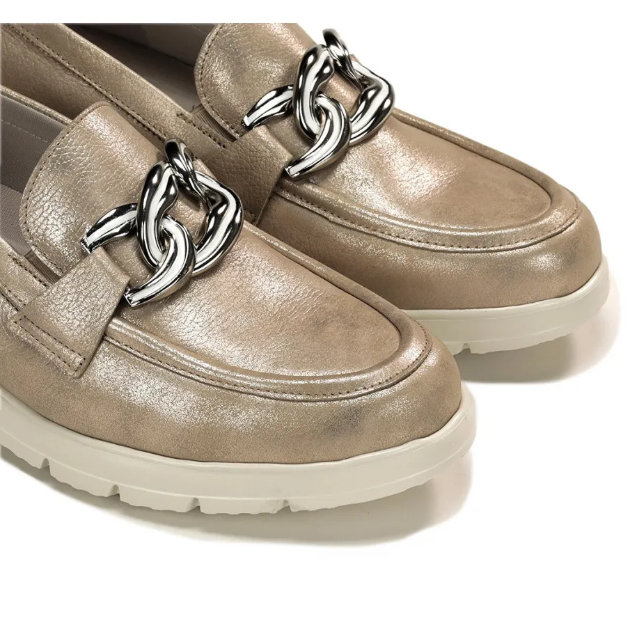 MOCASINES FLUCHOS MUJER PLATINO