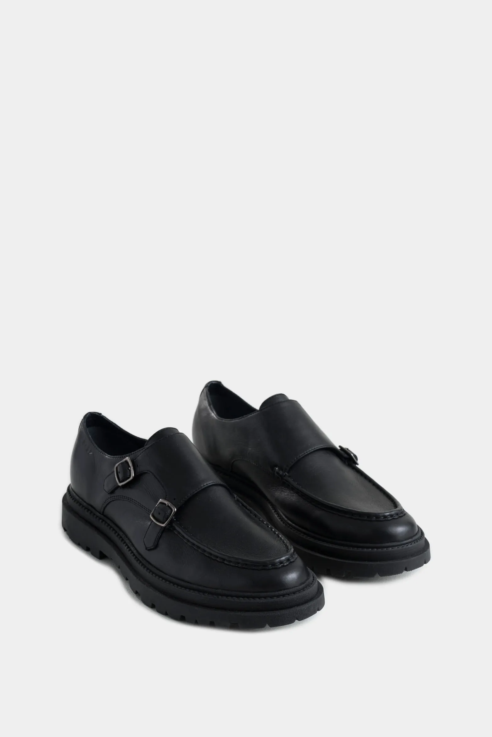 Mocasines luster 2 de cuero liso para hombre silueta monkstrap