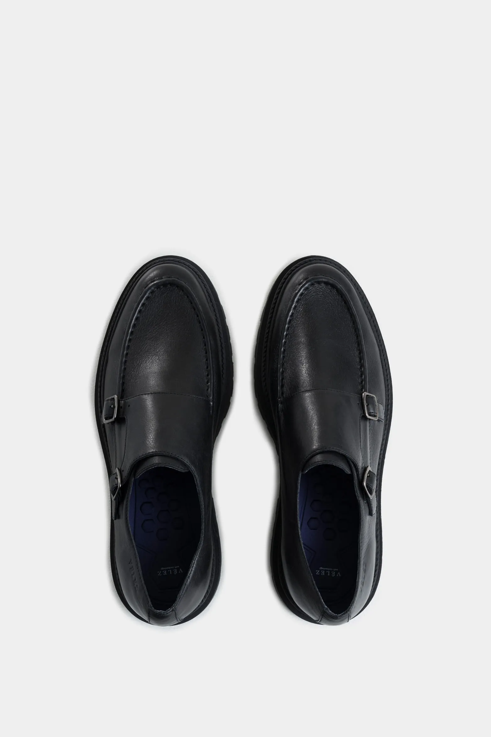 Mocasines luster 2 de cuero liso para hombre silueta monkstrap