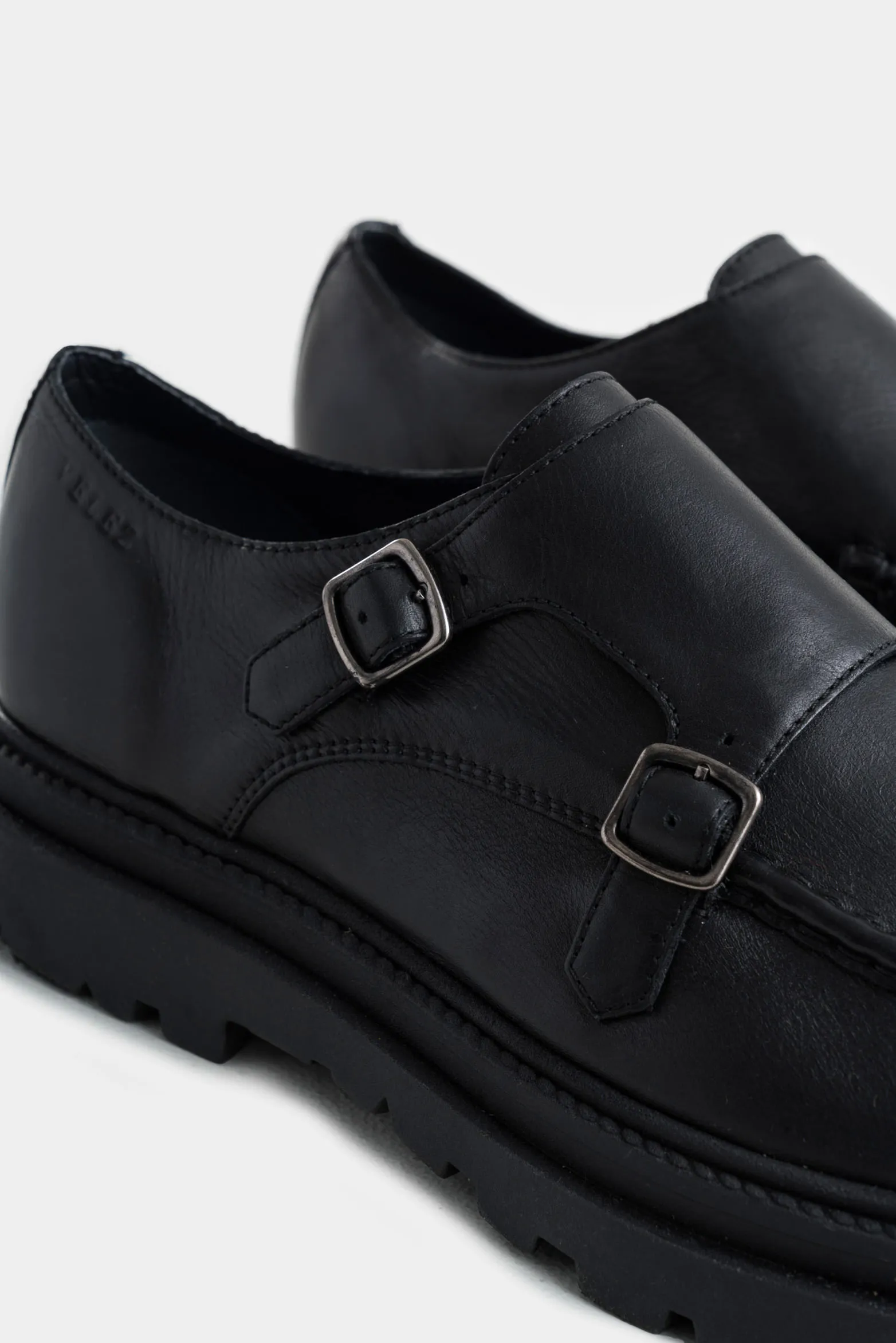 Mocasines luster 2 de cuero liso para hombre silueta monkstrap