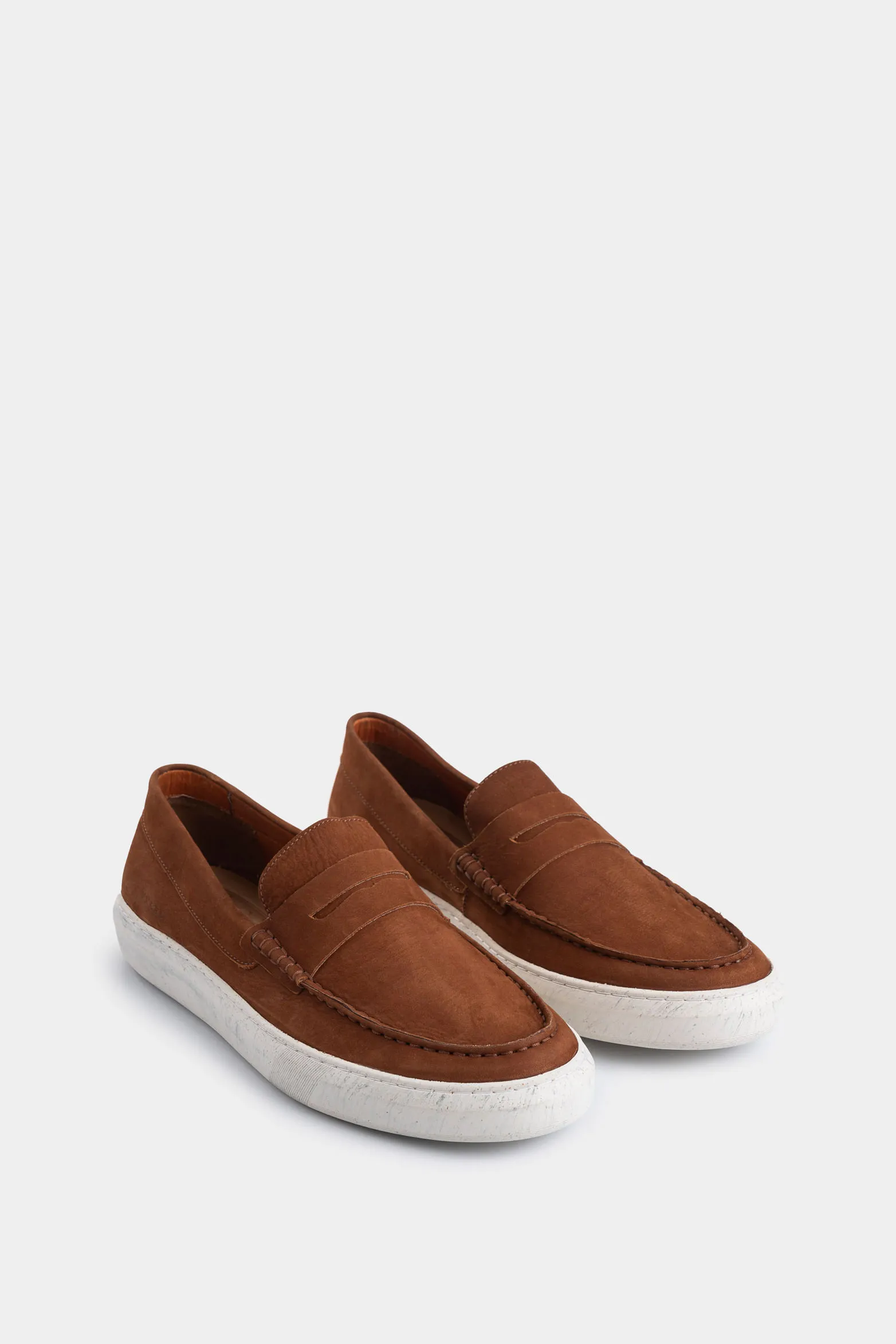 Mocasines Lyra de cuero para hombre efecto envejecido