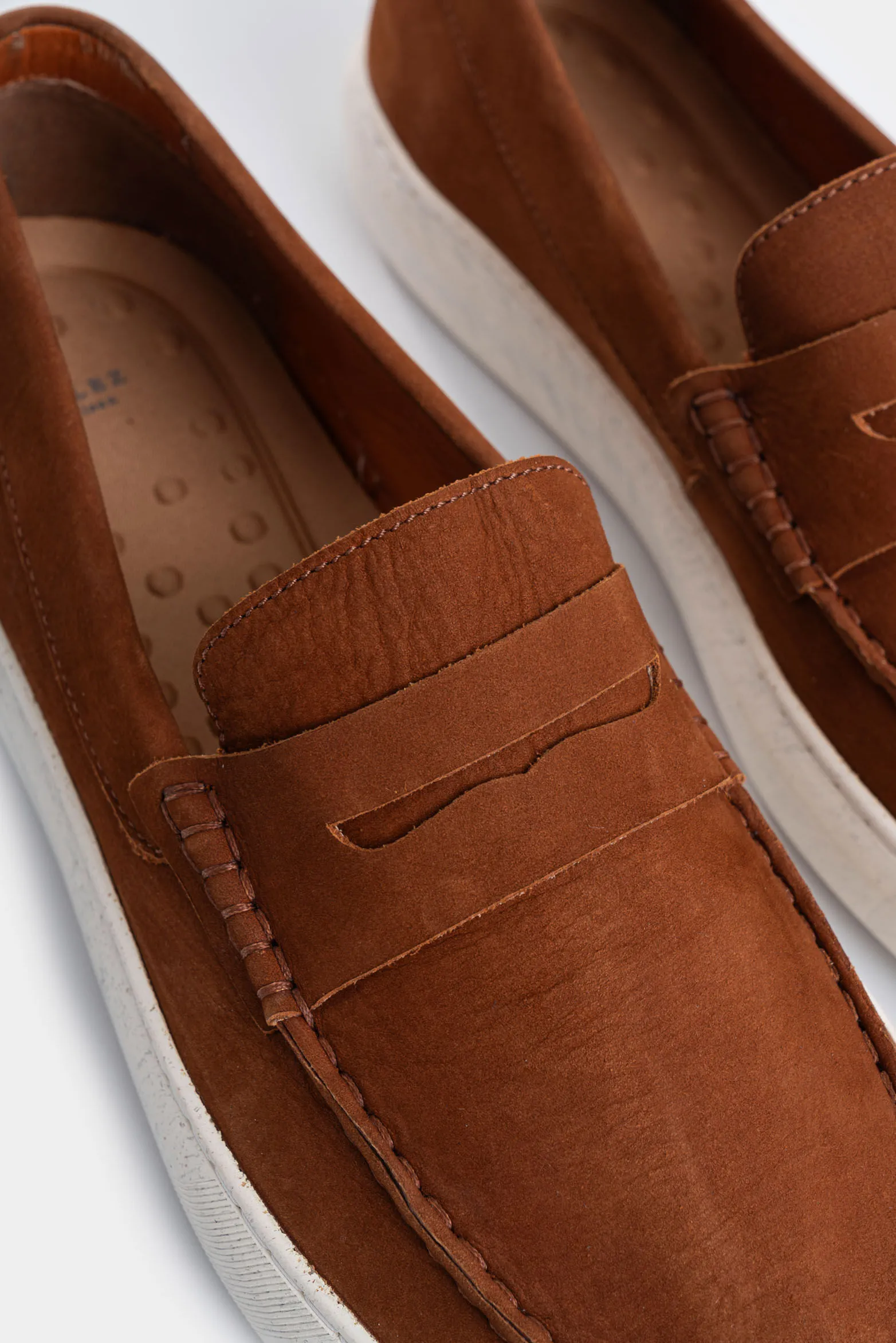 Mocasines Lyra de cuero para hombre efecto envejecido