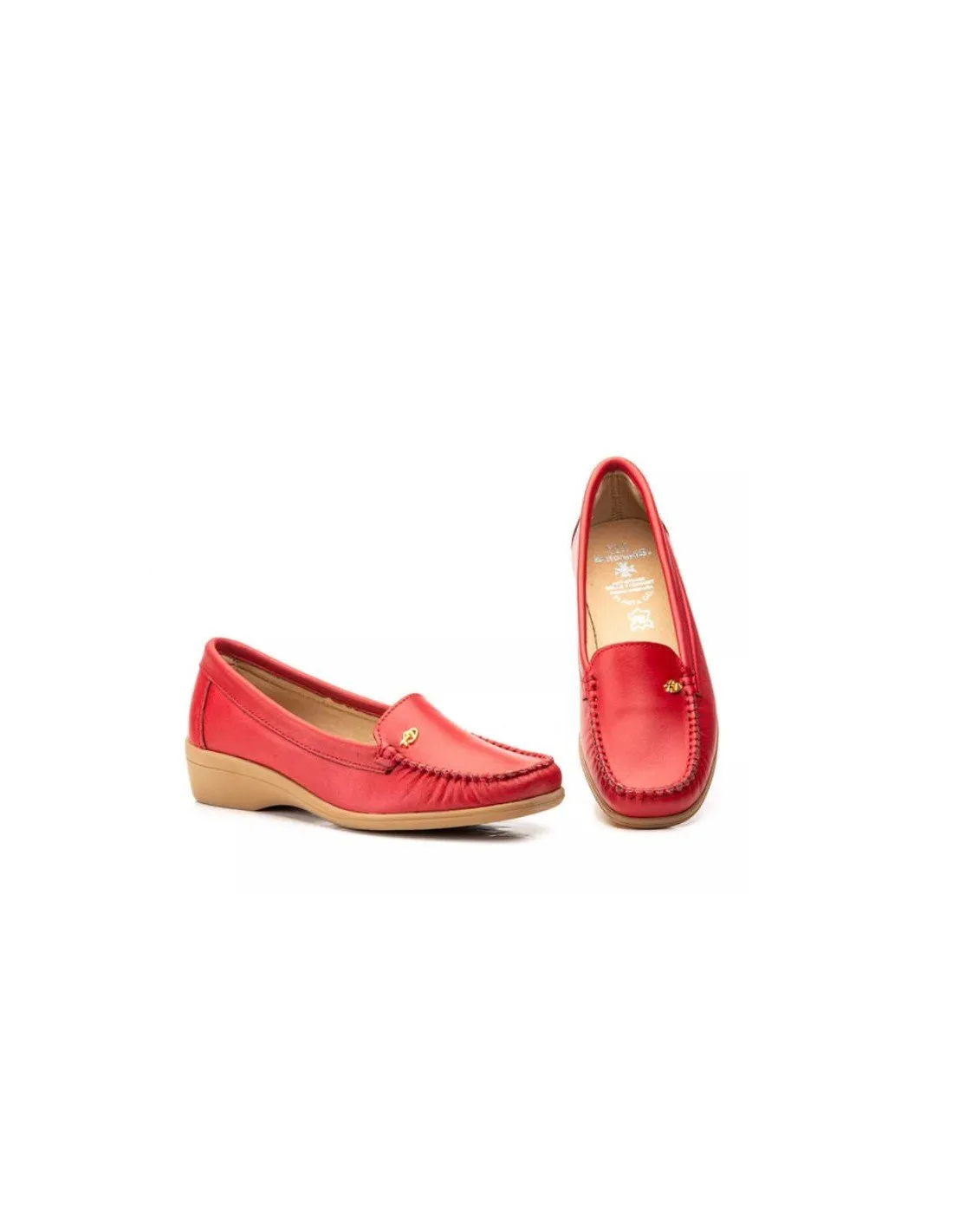 Mocasines Mujer Cómodos Rojo