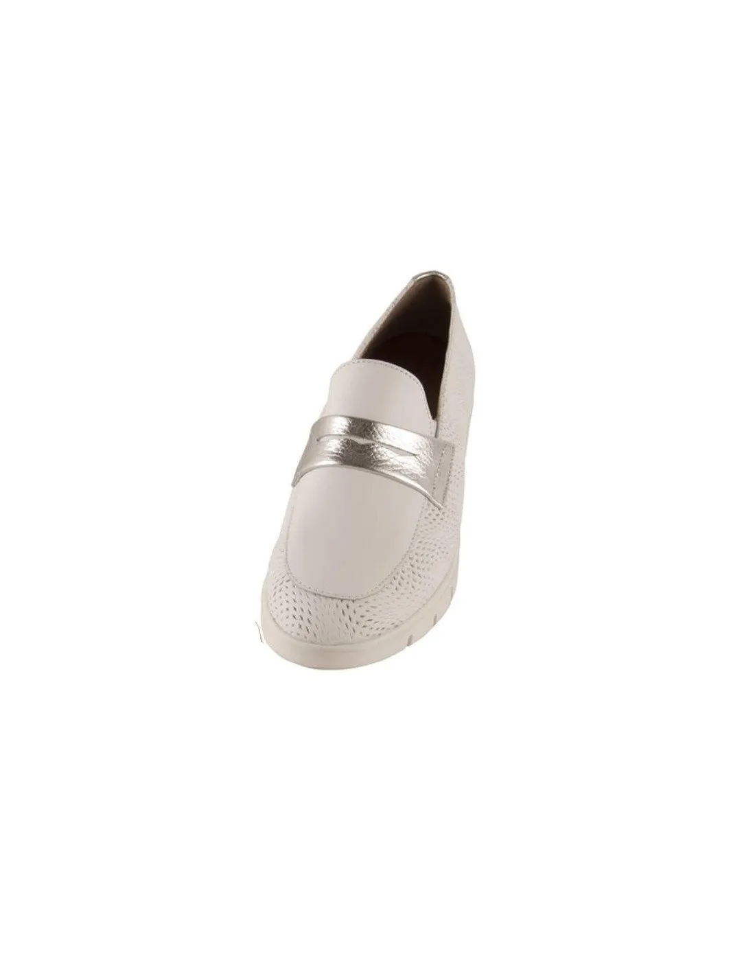 Mocasines Mujer Piel Blanco