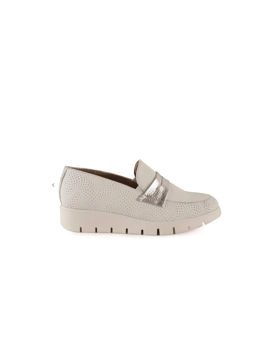 Mocasines Mujer Piel Blanco