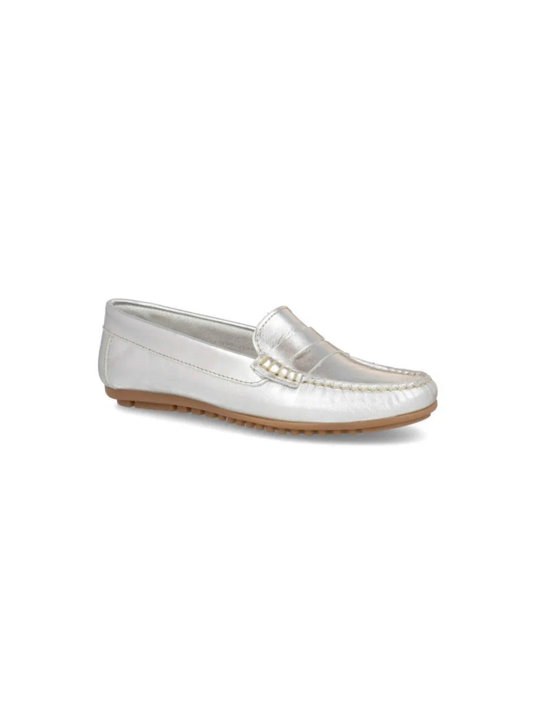 Mocasines piel suave metalizados
