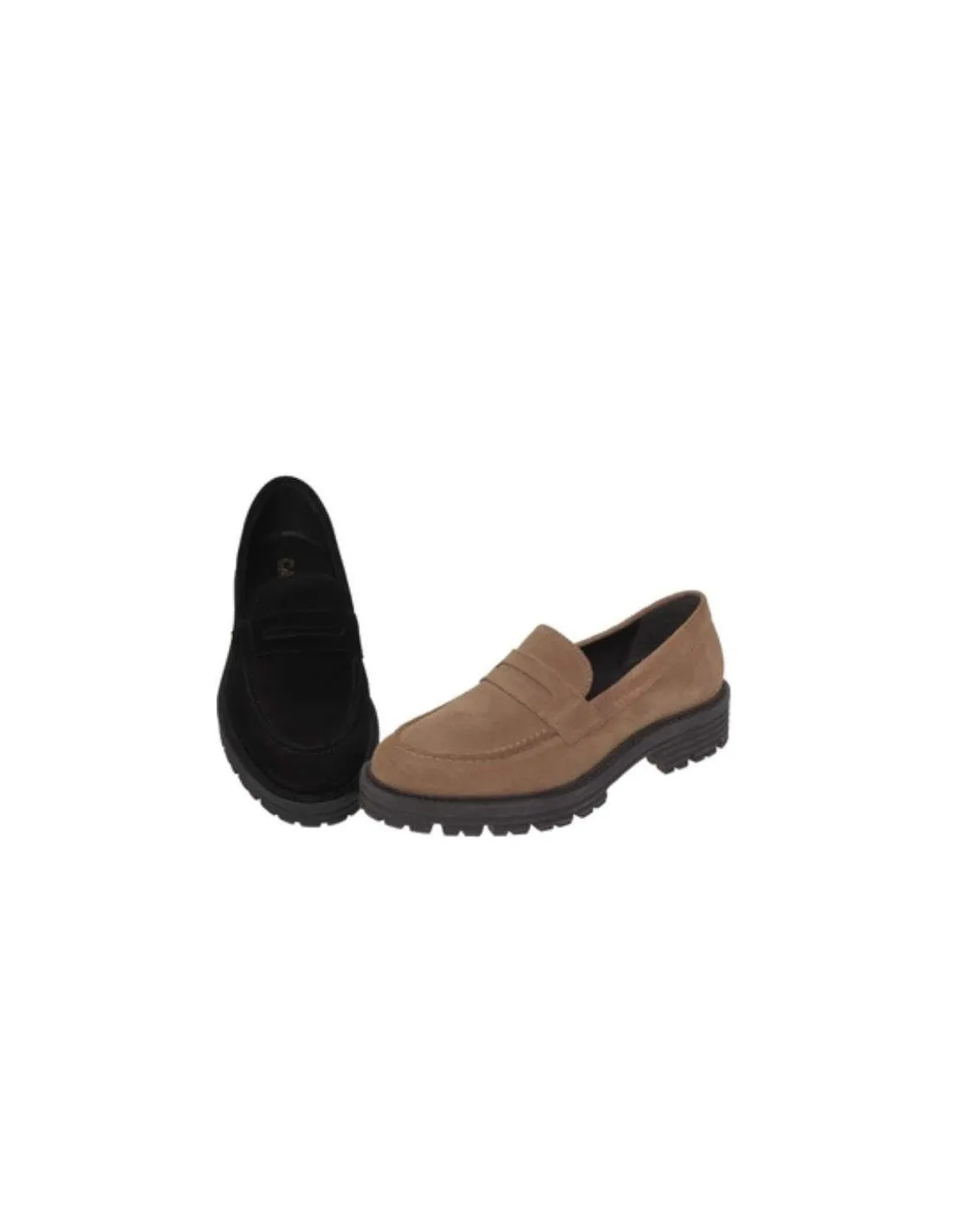 Mocasines Plataforma Piel Serraje