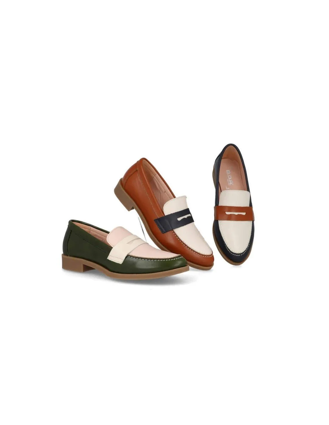 Mocasines tacón mujer piel