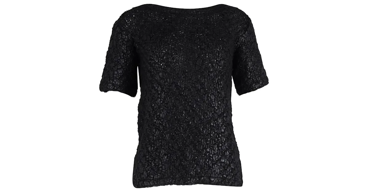 Moncler Top de punto Maglioni Tricot Girocollo en lana negra Negro 