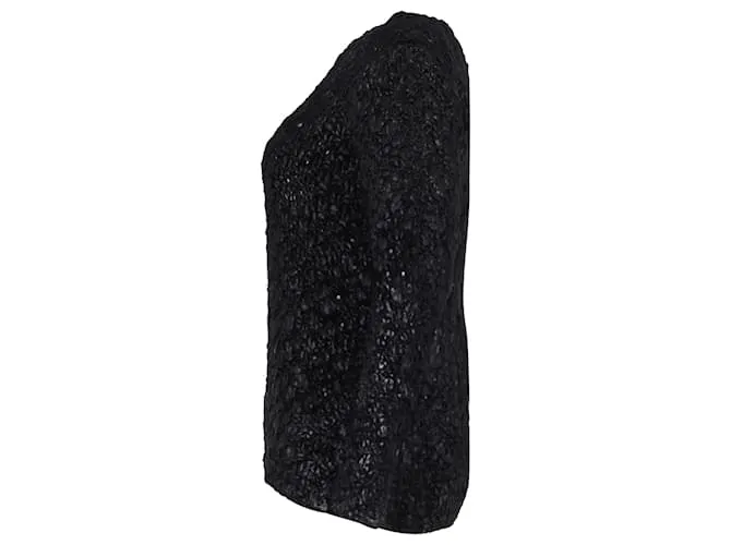 Moncler Top de punto Maglioni Tricot Girocollo en lana negra Negro 