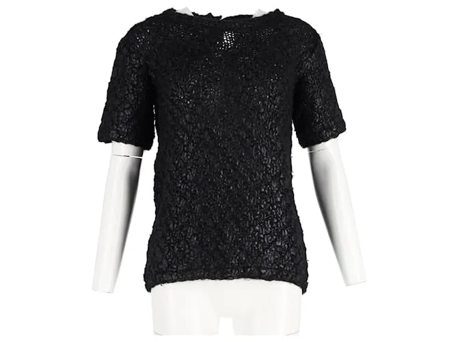 Moncler Top de punto Maglioni Tricot Girocollo en lana negra Negro 