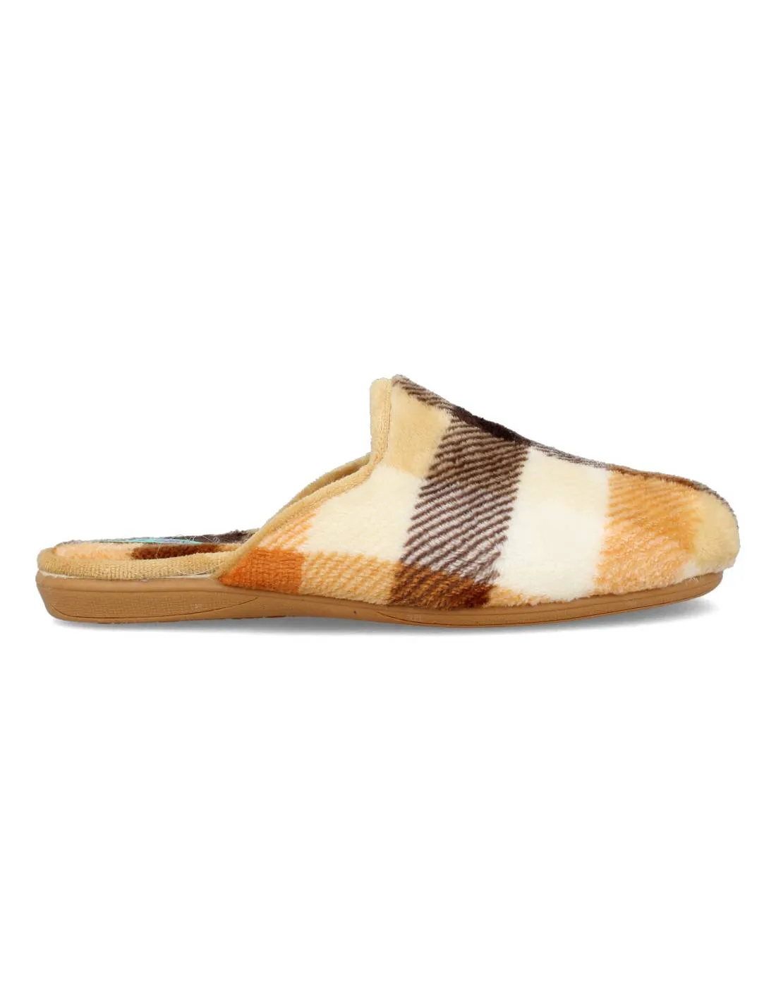 NATALIA  ZAPATILLAS DE CASA CUADROS 5000 CUERO