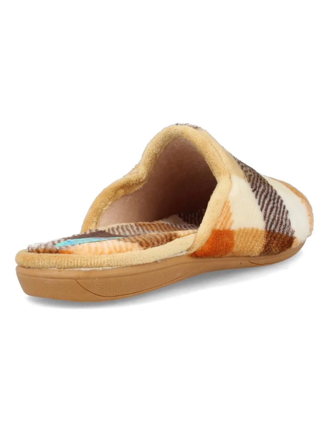 NATALIA  ZAPATILLAS DE CASA CUADROS 5000 CUERO