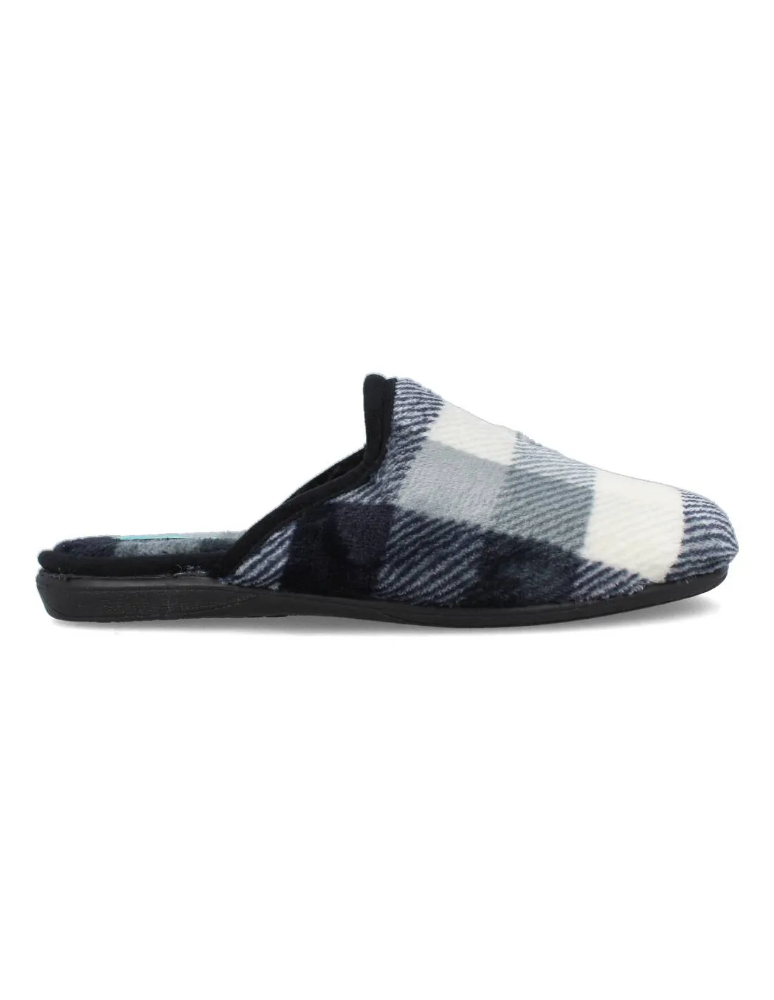 NATALIA  ZAPATILLAS DE CASA CUADROS 5000 NEGRO