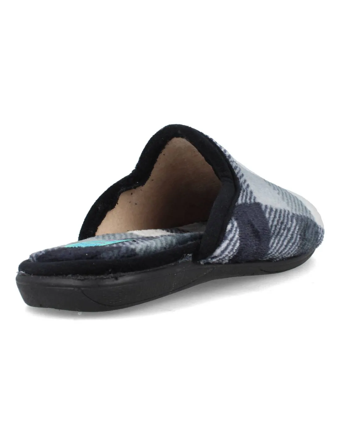 NATALIA  ZAPATILLAS DE CASA CUADROS 5000 NEGRO