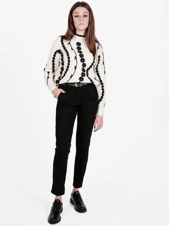 New Gj Pantalón de mujer con cinturón.
