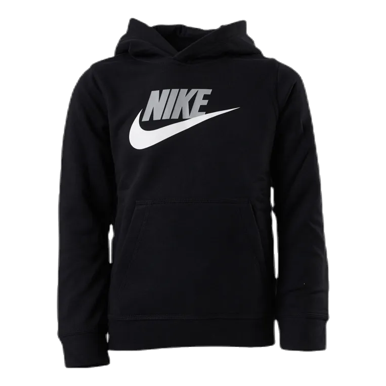 Nike Sportswear Club Fleece Big Kids’ Pullover Hoodie BLACK/LT SMOKE GREY