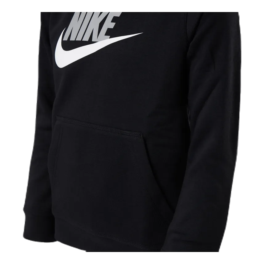 Nike Sportswear Club Fleece Big Kids’ Pullover Hoodie BLACK/LT SMOKE GREY