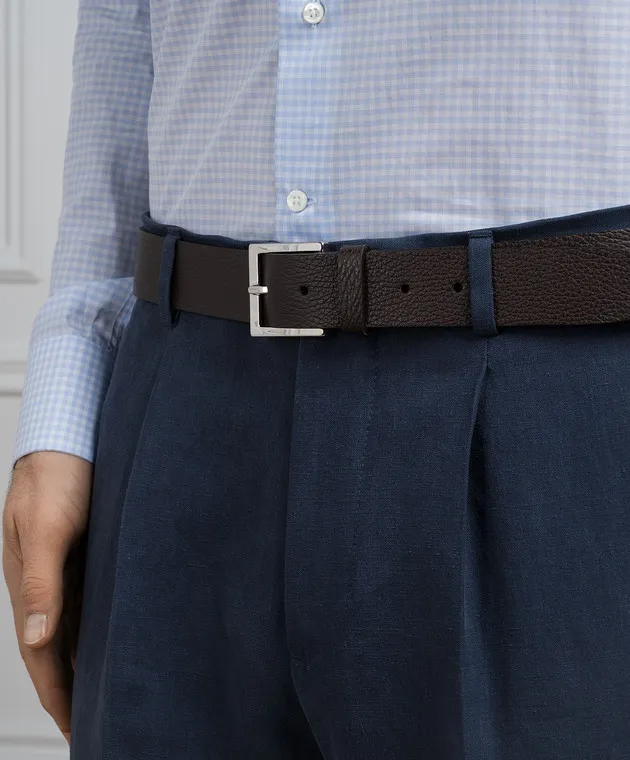 Orciani Micron brown leather strap