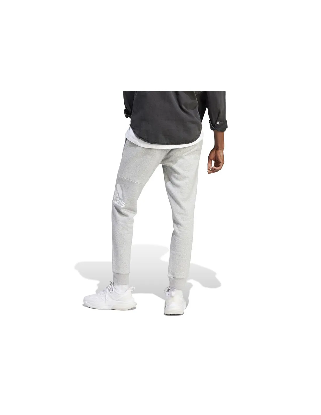 Pantalones adidas Essentials Fleece Tapered Cuff Big Logo Hombre Gris