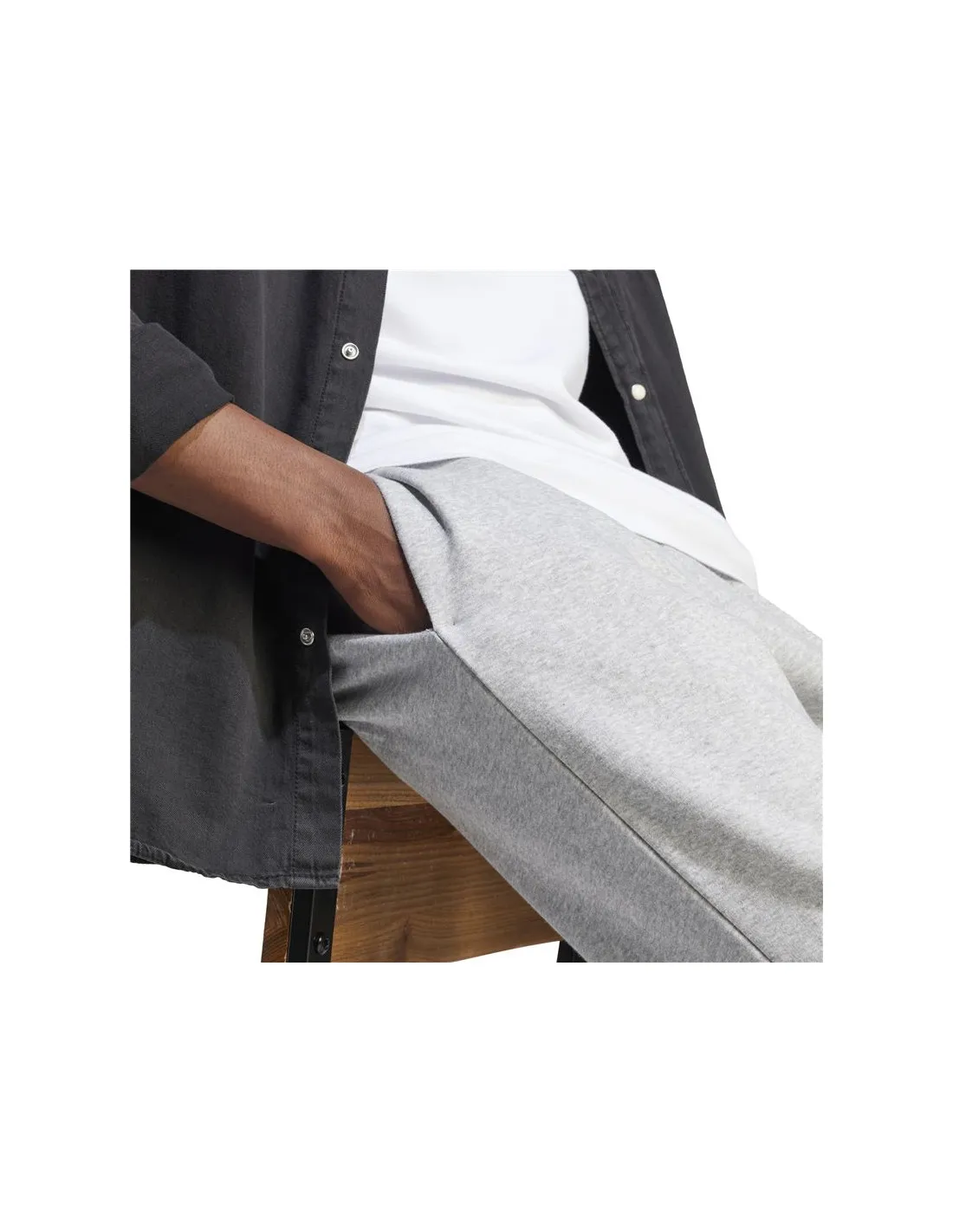 Pantalones adidas Essentials Fleece Tapered Cuff Big Logo Hombre Gris