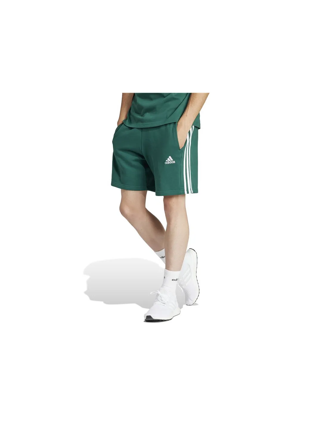 Pantalones adidas Essentials French Terry 3 Bandas Hombre Verde