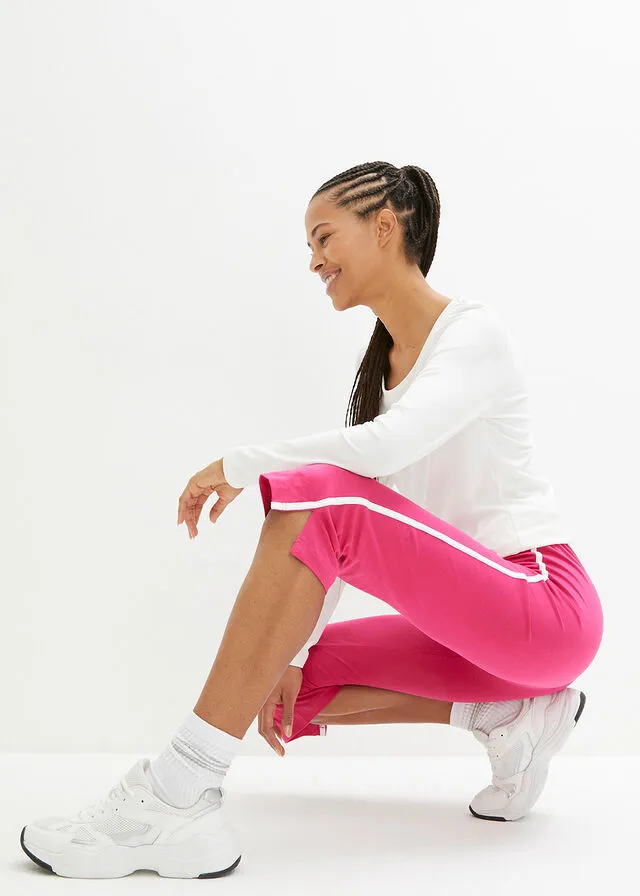 Pantalón capri deportivo, pitillo (2 unidades) Negro + magnolia