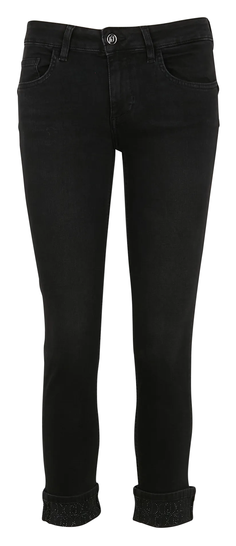 Pantalón capri vaquero en negro