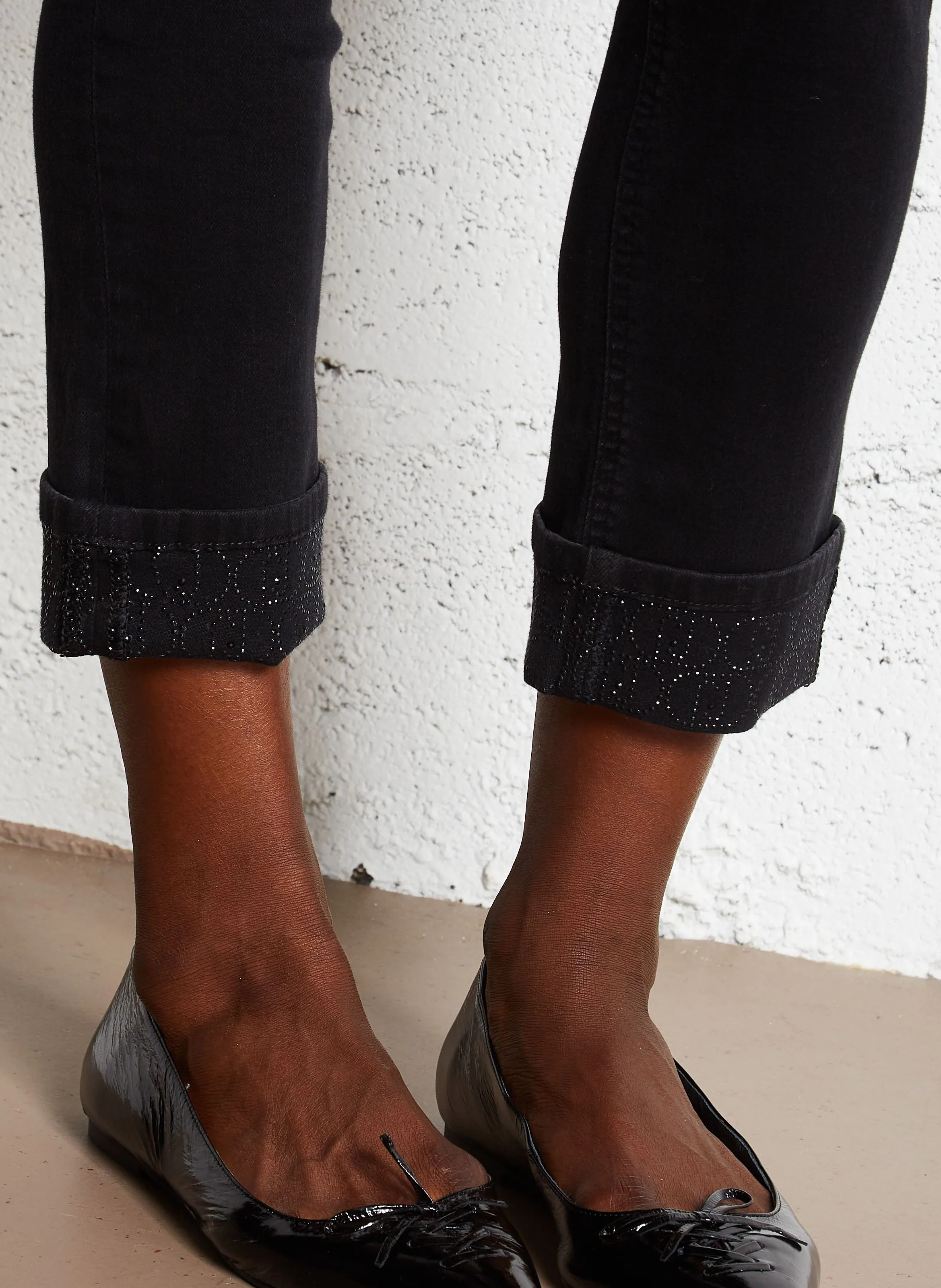 Pantalón capri vaquero en negro