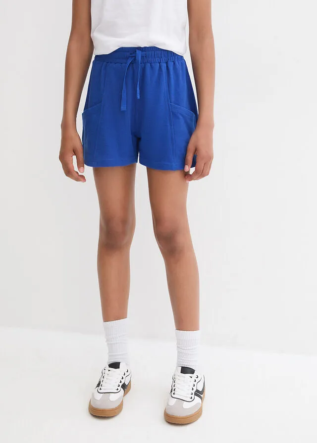 Pantalón corto para niña de algodón orgánico Azul marino