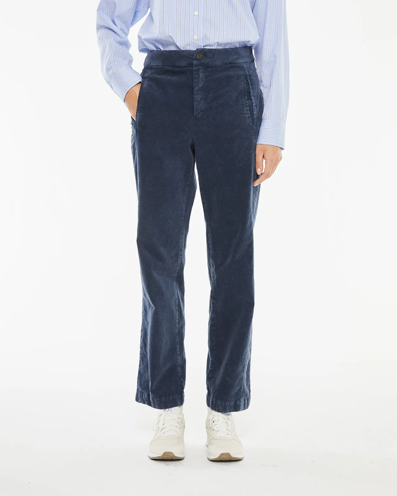 Pantalón de pana efecto denim lavado