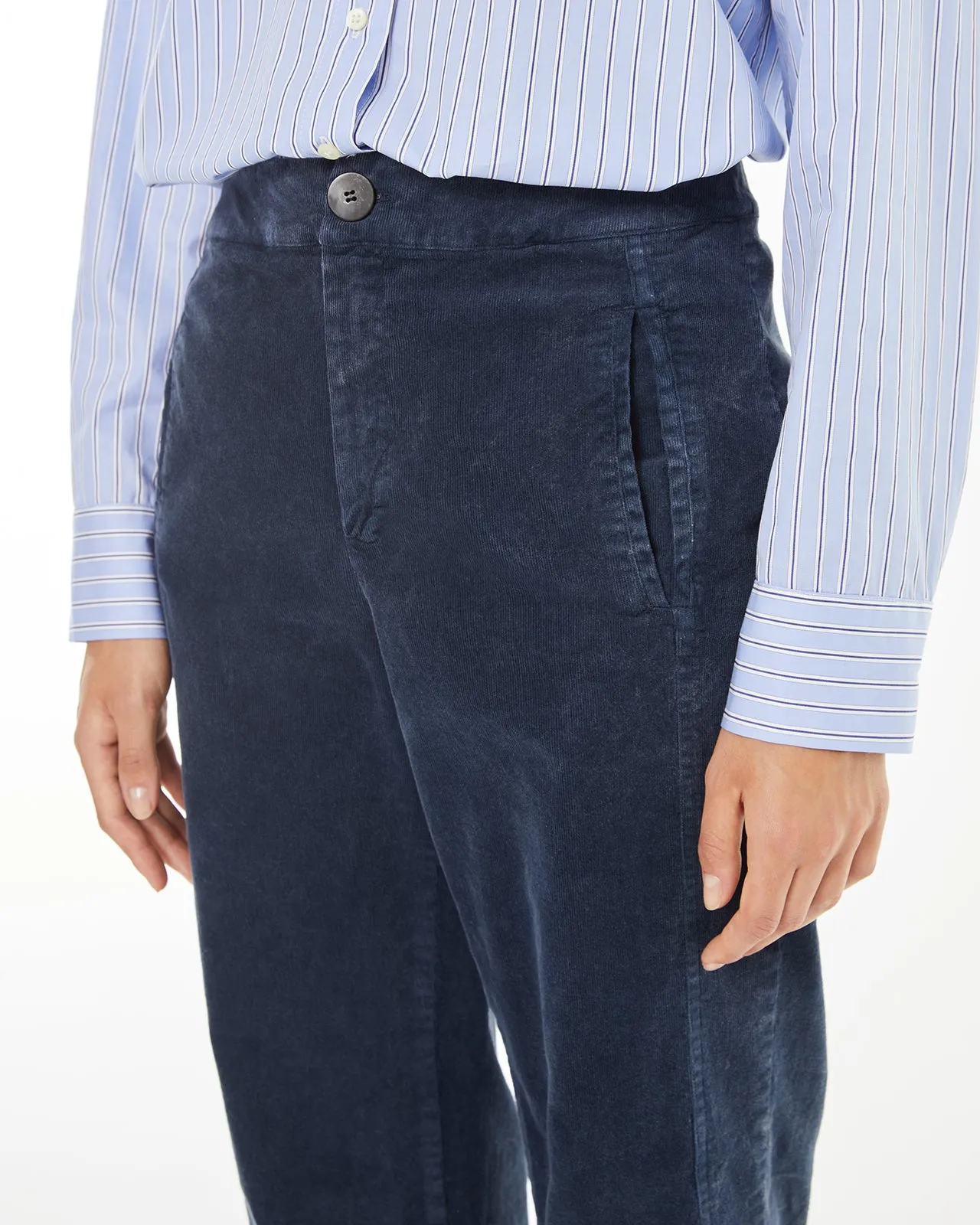 Pantalón de pana efecto denim lavado