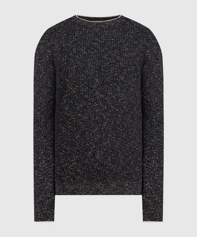 Peserico Black wool and cashmere sweater