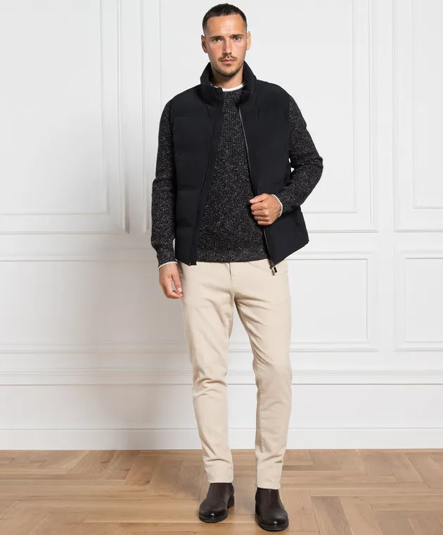 Peserico Black wool and cashmere sweater