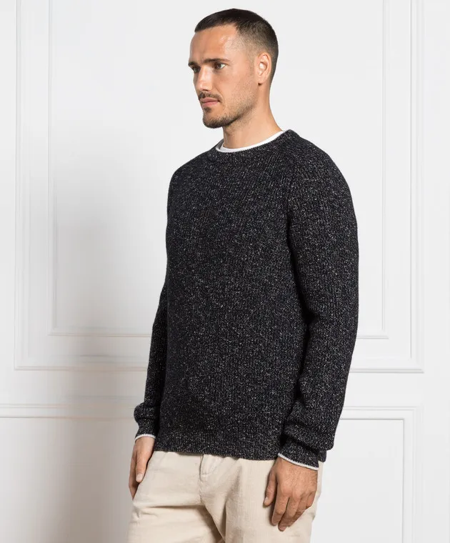 Peserico Black wool and cashmere sweater
