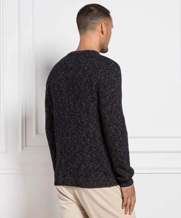 Peserico Black wool and cashmere sweater
