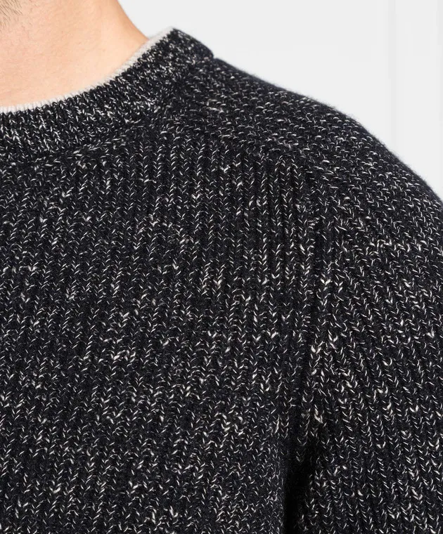 Peserico Black wool and cashmere sweater