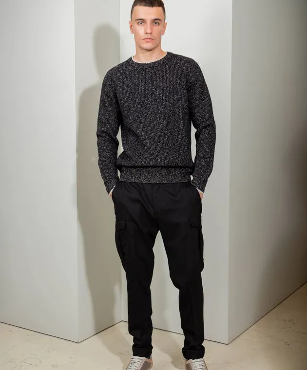 Peserico Black wool and cashmere sweater