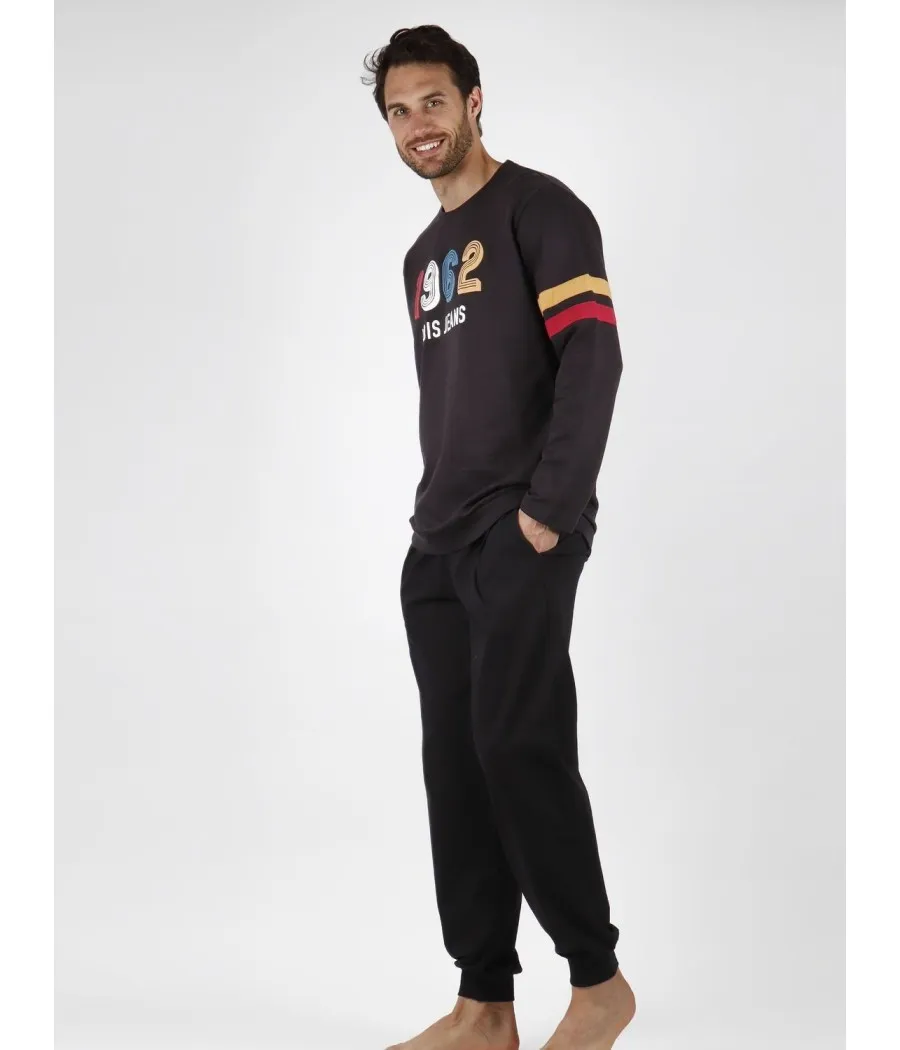 Pijama hombre invierno Lois felpa Mexico marengo algodón