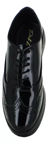 Pink Latte Zapato Bostoniano Moda Escolar Charol Mujer 89505