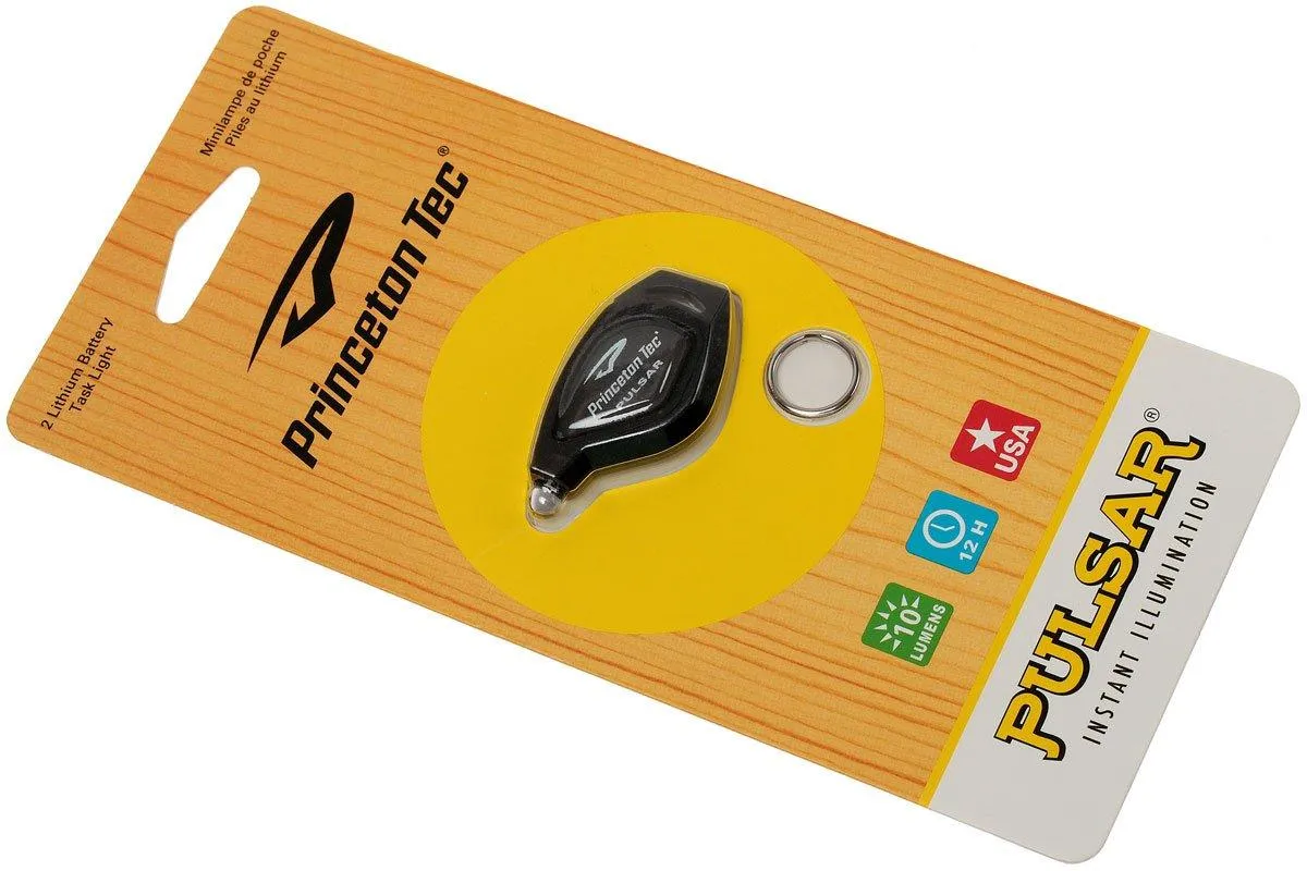 Princeton Tec Pulsar, linterna con llavero, negro