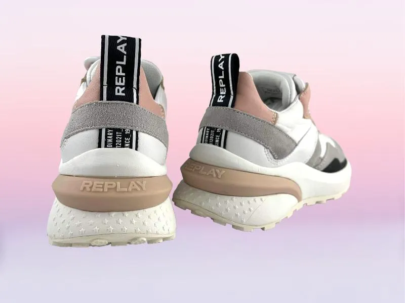 Replay | Sneakers/tenis mujer con cordones Athena blancos