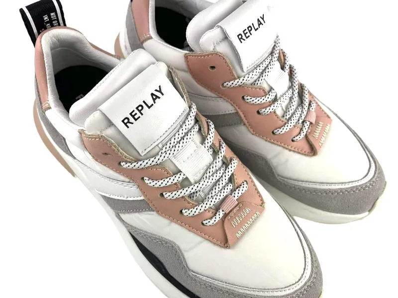 Replay | Sneakers/tenis mujer con cordones Athena blancos