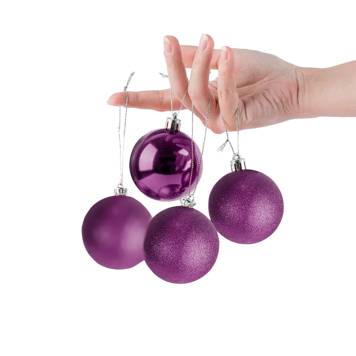 Set de 4 Esferas Navideas color Morado