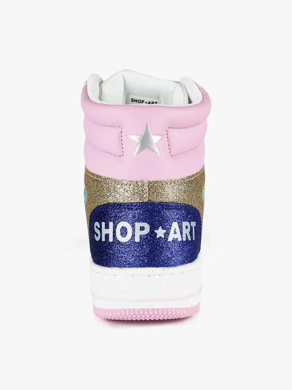 Shop Art BASKETBALL HAILEY Zapatillas altas con purpurina para mujer
