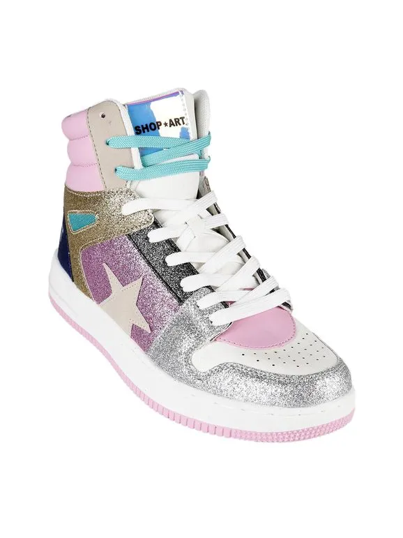 Shop Art BASKETBALL HAILEY Zapatillas altas con purpurina para mujer