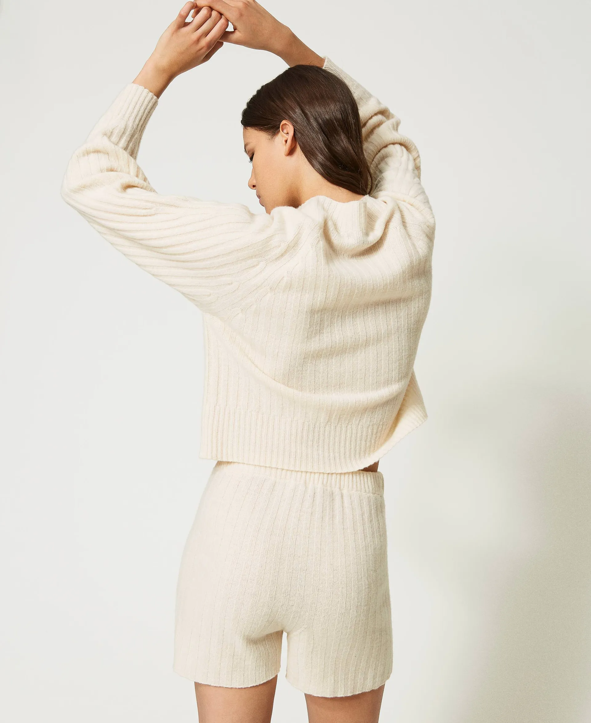 Short en maille mélangée de laine et cachemire