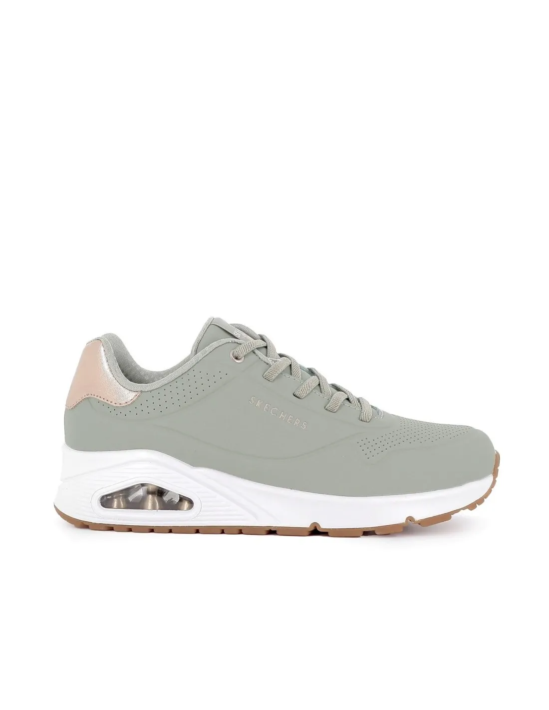 Sneakers cordones mujer camara de aire verde claro Skechers